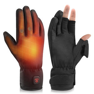 Guantes calefactables de medio dedo con tapa abatible, guantes calefactores eléctricos recargables por USB para hombres, mujeres para trabajo al aire libre y ciclismo - Product Image 1