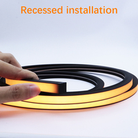 Nouvelle bande LED néon noire complète 13*13mm, kit de bande LED intelligente à intensité variable via application pour éclairage mural intérieur en panneaux acoustiques en bois