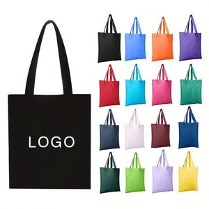 Eco-Friendly Organic Recycled Cotton Canvas Tote <b>Bag</b> with Custom Logo Letter Pattern Style - Product Image 1