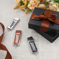 Stik memori USB Flash Drive kulit, promosi 16GB 32GB dengan gantungan kunci Flashdisk 4GB 1GB 128GB