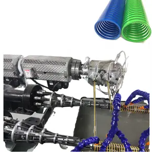 PVC抽吸软管挤出机塑料螺旋管机柔性抽吸软管挤出生产线