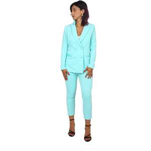 Women's Jacket Aqua Green Double Breasted <b>Blazer</b> Suit <b>Set</b> Formal Wear - Product Image 4