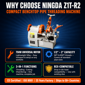 Offre Spéciale : Machine à Fileter Électrique de Bureau NINGDA Z1T-R2 1/2"-2" – Fileteuse Automatique 220V/50Hz avec Garantie 1 An - Product Image 3