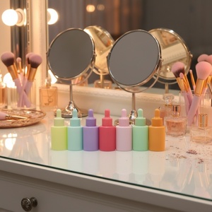 ขวดหยดแก้วสีเหลืองอำพันด้าน 15 มล. ทรงสี่เหลี่ยม ขวดแก้วใสสำหรับน้ำมันหอมระเหย เซรั่ม เครื่องสำอาง - Product Image 1