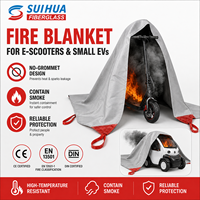 Couverture anti-feu pour trottinette électrique 4x5m Gris, en fibre de verre enduite de silicone double face, pour concessionnaires, entrepôts et stations de recharge