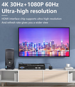 Commutateur <span class=keywords><strong>KVM</strong></span> FJGEAR FJ-VHK202 2x1 <span class=keywords><strong>VGA</strong></span>+<span class=keywords><strong>HDMI</strong></span>, double mode 2-en-1 pour 4K 30Hz, conception compacte idéale pour les environnements multi-appareils - Product Image 4