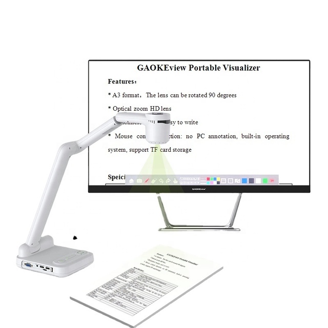 GAOKEview Enhanced Education Equipment Portable 4K HD Visual Presenter for Visualization
