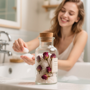 Hot Sale SPA Natural Orgânico Rosa Mar Cristal Soak Lavanda Relaxante Açafrão Sal Esfoliante Whitening SkinCare Banho Sal - Product Image 5