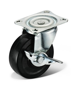 2 pouces 2.5 pouces 3 pouces 4 pouces Roues <span class=keywords><strong>en</strong></span> caoutchouc <span class=keywords><strong>noir</strong></span> PP Core Light Duty for Waste Bin Container - Product Image 1