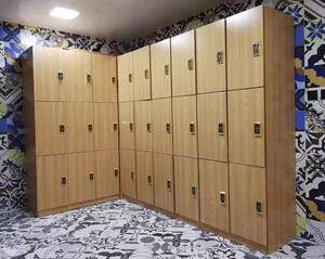 Chất lượng cao thay đổi phòng HPL tủ gỗ hạt nhỏ gọn Laminate trung tâm spa tủ khóa - Product Image 2