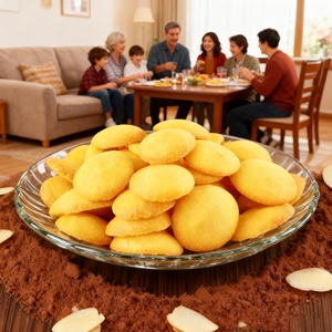 Biscuits ronds croustillants et délicieux, collations de loisirs, petits et portables, biscuits aux œufs ronds adaptés pour le partage - Product Image 6