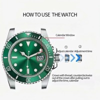Montre mécanique de luxe pour homme de haute qualité, plongeur, 10 ATM, montres mécaniques de luxe, étanche, acier inoxydable, automatique
