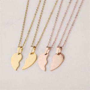 Collar de Acero Inoxidable con Doble Corazón, Estilo Clásico, para Amantes, Aniversario - Product Image 1