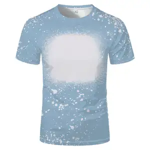 2022 Herbst Oem Custom Sublimation Bleach Shirts Sublimation T-Shirt Gebleichte Sublimation Shirts