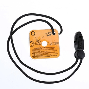 Accessori per <span class=keywords><strong>Trekking</strong></span>, Escursionismo e Campeggio: Specchio di Emergenza Riflettente con Fischietto e Cordino Paracord - Product Image 6