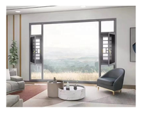 Fenêtres à double vitrage de haute qualité conformes à la norme française NFRC, extrêmement étroites, 36x48, fenêtre à battant en aluminium, cadre avec poignée en verre de grande taille à l'intérieur