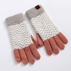 Gants d'hiver pour femmes, en polaire épaisse, pour l'automne et l'hiver, gants coréens à doigts coupés avec logo - Product Image 5