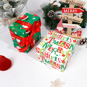 2025 <b>Christmas</b> Disposable Coated Silicone Virgin Printed Gift <b>Wrapping</b> <b>Paper</b> Roll 43x300cm - Product Image 2