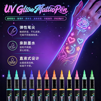 Marqueur de peinture noir de haute qualité qui brille dans le noir, effet réactif aux UV, stylos fluorescents pour la peinture corporelle, bricolage