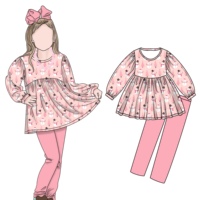 Set piyama anak perempuan, piyama motif kartun, setelan piyama natal hangat, sutera susu organik, untuk anak perempuan