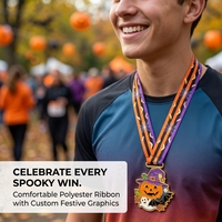 Médaille de finisseur personnalisée amusante pour Halloween, en alliage de zinc, pour marathon, décoration de fête, récompense
