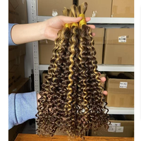 Cheveux humains en vrac Deep Wave pour tressage, sans trame, mèches de cheveux tressées style Boho, 100% brésiliens Afro Kinky, extensions de cheveux en vrac