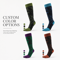 Chaussettes de sport cinq doigts en tricot pour l'automne, en Spandex/Coton/Fibre de Bambou, séchage rapide, respirantes, brodées, sans coutures