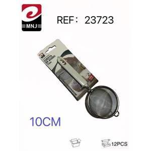 Passoire et égouttoir en métal à mailles fines de 10 cm en sergé double cuir, ustensile de cuisine - Product Image 2