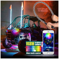 Lampe LED spirale pour UTV ATV, contrôle par smartphone Bluetooth, motifs de clignotement, antenne lumineuse LED pour RZR Can-Am Polaris