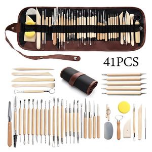 Tùy Chỉnh Xách Tay Gốm Đất Sét Công Cụ Điêu Khắc <span class=keywords><strong>DIY</strong></span> Claying Handmade Kit Với Túi - Product Image 1
