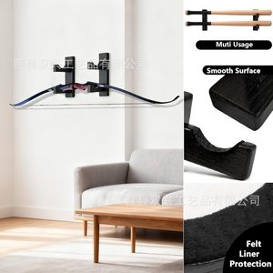 <b>Wall</b> <b>Mounted</b> Bow And Arrow Storage Rack Wooden Display <b>Shelf</b> For Archery Equipment Multifunctional Home Use - Product Image 1