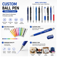 Stylos gel rétractables en gros avec logo personnalisé, stylo bille en plastique coloré à écriture fluide de 0,5 mm pour l'école et le bureau