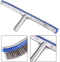 Vente chaude 18 "/45CM Brosse murale de luxe avec brosse en acier inoxydable pour brosse de nettoyage de piscine