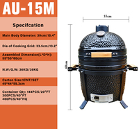 Auplex BBQ Parrilla de Carbón Portátil de 15 Pulgadas, Kamado de Cerámica de Lujo de 15 Pulgadas al por Mayor, Ahumador de Carbón para BBQ EN-1860 Precio de Fábrica