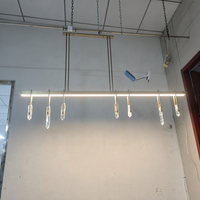 Luminaire suspendu linéaire moderne de style nordique, luminaire suspendu simple, salon, salle à manger, couleur bronze, luminaire suspendu à 3 têtes