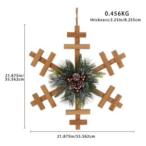 Bằng Gỗ Bông Tuyết Treo Trang Trí Với Thông Kim Và Pinecone Cho Giáng Sinh Đảng Trang Trí Nội Thất Số Lượng Lớn MDF Bông Tuyết Kỳ Nghỉ Trang Trí Nội Thất - Product Image 6