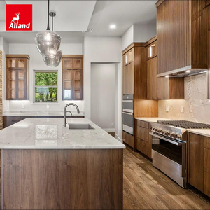 Armoire de rangement grande capacité Alland Half House, meubles de <span class=keywords><strong>cuisine</strong></span> modernes en bois massif chêne rouge avec porte vitrée, buffet en bois pour <span class=keywords><strong>cuisine</strong></span> - Product Image 3