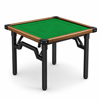 Table de Mahjong Pliante avec 4 Chaises, Cadre en Acier, Tapis Vert, Table de Mahjong Gain de Place pour Jeu en Famille, Logo Personnalisé OEM