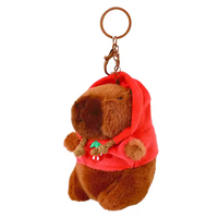 Porte-clés dessin animé Capybara Capibara poupée Couple peluche sweat porte-clés petit pendentif en peluche sac pour petit cadeau en gros