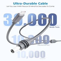 Cable Mini Starlink 2 en 1 Aoboon, Plateado, 18 AWG, USB-C, Accesorios de Alimentación CC, Conductor de Cobre, PVC, Garantía de 2 Años, Clasificación IP67, CE
