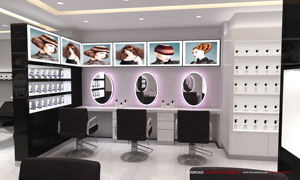 Vitrine en métal doré de salon avec logo personnalisé gratuit pour extension de cheveux humains et de perruques Support sur pied pour perruques de magasin - Product Image 4