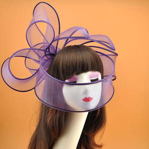 Cerimonia delle signore del giorno di fantasia blu nero <span class=keywords><strong>rosso</strong></span> grande capelli fascinators formale <span class=keywords><strong>cappello</strong></span> da chiesa per le donne copricapo della sposa fasce per la testa - Product Image 1