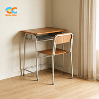Ensemble bureau et chaise scolaire ergonomique, résistant aux rayures, avec chaîne d'approvisionnement stable, pour mobilier de classe moderne