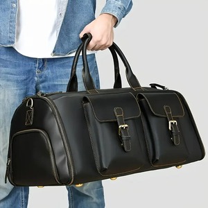 Premium Quality Luxury Unisex Handmade <b>Real</b> <b>Leather</b> Duffel <b>Bag</b> Zipper Polyester Lining Multi-Functional Travel <b>Bag</b> Made India - Product Image 5