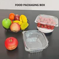 Contenants alimentaires jetables en plastique transparent PET rectangulaires avec couvercle plat, de 8, 12, 16, 24, 32, 48, 64 oz, de qualité alimentaire