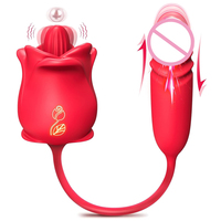 Vibrateur Rose pour Femmes, Jouets Sexuels, Godemichés, Stimulateur 3-en-1 pour Couples et Lesbiennes avec Léchage de Langue et Pénétration, Masseur Point G Féminin