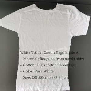 Paños de Limpieza 100% Algodón, Trapos de <span class=keywords><strong>Tela</strong></span> Reciclada de Camisetas Blancas, Trapos de Limpieza 100% Algodón para la Industria - Product Image 2