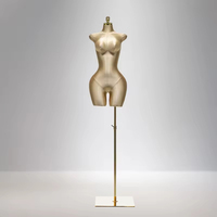 Vente en gros de mannequins féminins sur support en or de grande taille Demi-sexy Curvy Lady BBL avec grosses hanches et buste en fibre de verre pour femmes