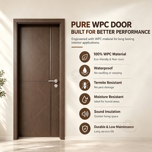 Fournisseur chinois de portes intérieures écologiques en WPC, épaisseur 40 mm, design moderne, pour les entrepreneurs, solution de projet - Product Image 3