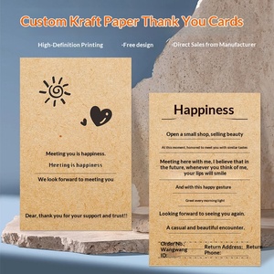 Cartes de remerciement personnalisées en papier kraft épaissi avec impression haute définition pour les entreprises, les hôtels et le service après-vente avec conception gratuite - Product Image 5